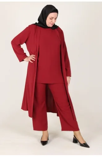 Arya Ayrobin Plus Size 3 Piece Suit 2615-06 Red 2615-06
