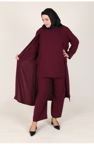 Arya Ayrobin Büyük Beden 3 Lü Takım 2615-08 Mürdüm