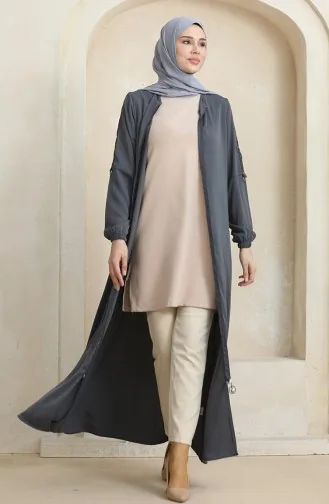 Seitliches Steinmuster Abaya 0464-04 Anthrazit 0464-04