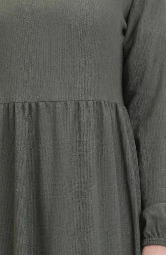 Crepe Fabric Pleated Waist Dress 1016-04 Khaki 1016-04