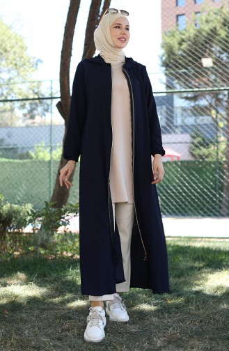 Bürümcük Stoff Kapuzen-Abaya 1029-02 Marineblau 1029-02