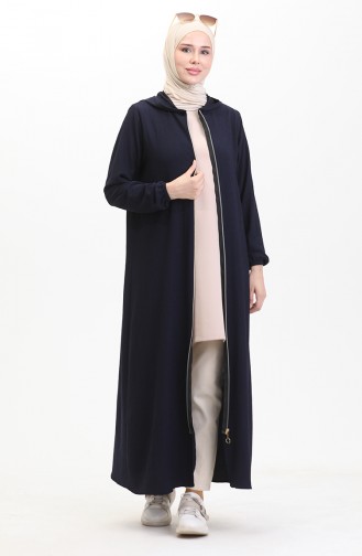 Bürümcük Stoff Kapuzen-Abaya 1029-02 Marineblau 1029-02