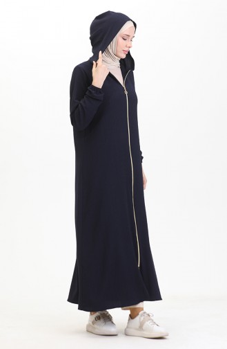 Bürümcük Stoff Kapuzen-Abaya 1029-02 Marineblau 1029-02