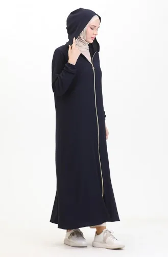 Bürümcük Stoff Kapuzen-Abaya 1029-02 Marineblau 1029-02