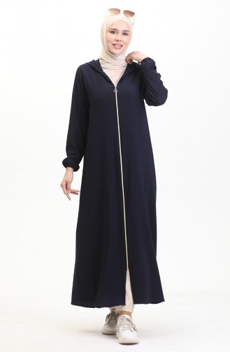 Bürümcük Stoff Kapuzen-Abaya 1029-02 Marineblau 1029-02