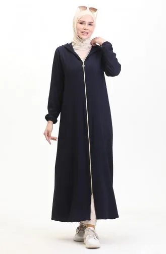 Bürümcük Stoff Kapuzen-Abaya 1029-02 Marineblau 1029-02