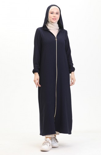 Bürümcük Stoff Kapuzen-Abaya 1029-02 Marineblau 1029-02