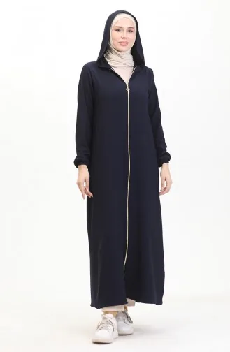 Bürümcük Stoff Kapuzen-Abaya 1029-02 Marineblau 1029-02