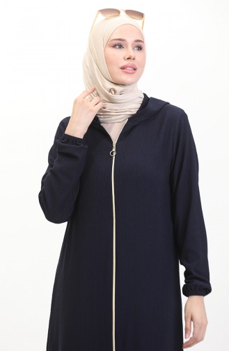 Bürümcük Stoff Kapuzen-Abaya 1029-02 Marineblau 1029-02