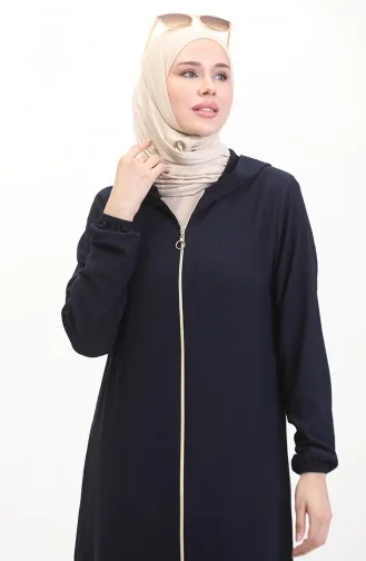 Bürümcük Stoff Kapuzen-Abaya 1029-02 Marineblau 1029-02