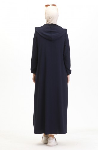 Bürümcük Stoff Kapuzen-Abaya 1029-02 Marineblau 1029-02