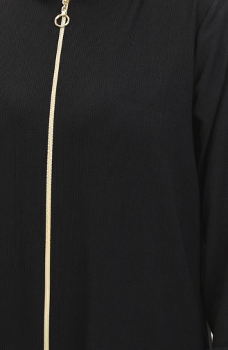 Crepe Fabric Hooded Abaya 1029-01 Black 1029-01