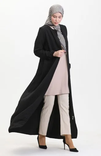 Abaya Avec Poches 24017-01 Noir 24017-01