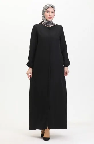 Abaya Avec Poches 24017-01 Noir 24017-01