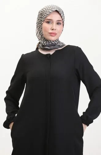 Abaya Avec Poches 24017-01 Noir 24017-01