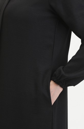Abaya Avec Poches 24017-01 Noir 24017-01