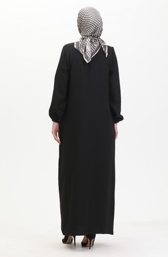 Abaya Avec Poches 24017-01 Noir 24017-01