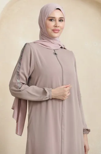 Seitliches Steinmuster Abaya 0464-08 Nerz 0464-08