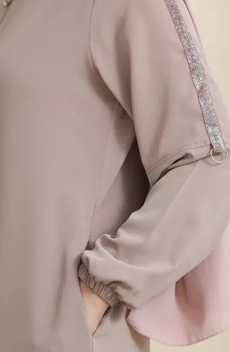 Seitliches Steinmuster Abaya 0464-08 Nerz 0464-08