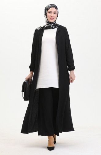Crepe Fabric Two Piece Suit 1015-06 Black 1015-06