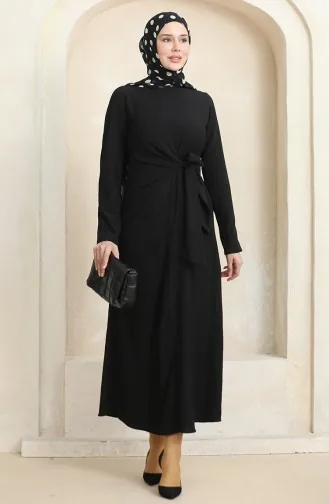 Crepe Fabric Side Tie Dress 1017-04 Black 1017-04