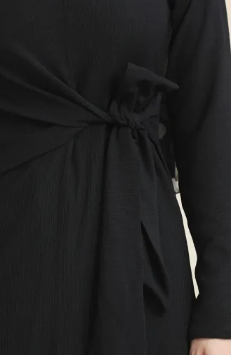 Crepe Fabric Side Tie Dress 1017-04 Black 1017-04