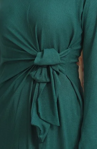 Crepe Fabric Side Tie Dress 1017-02 Emerald Green 1017-02