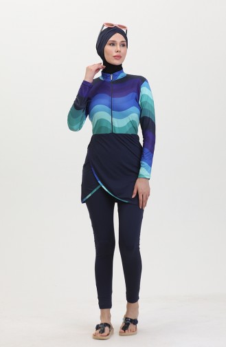Maillot De Bain Hijab 23690-02 Bleu Marine 23690-02