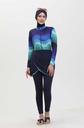 Maillot De Bain Hijab 23690-02 Bleu Marine 23690-02
