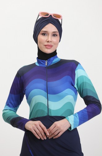Maillot De Bain Hijab 23690-02 Bleu Marine 23690-02