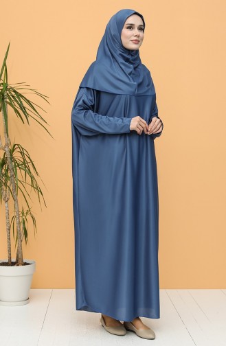Namaz Elbisesi 4538A-05 İndigo