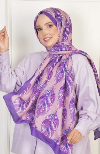 شال جلوريا منقوش قطن ناعم بنفسجي Gloriasoft 028 028