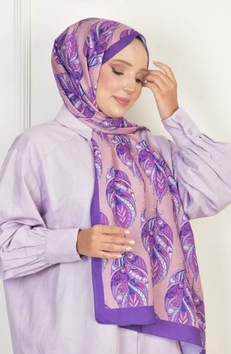 شال جلوريا منقوش قطن ناعم بنفسجي Gloriasoft 028 028