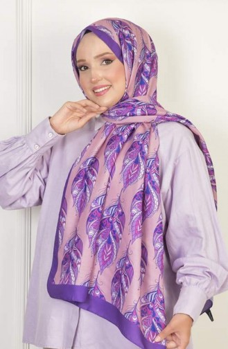 شال جلوريا منقوش قطن ناعم بنفسجي Gloriasoft 028 028