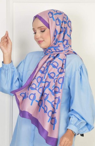 Monogram Soft Pamuksu Desenli Şal Mor Monogramsoft 028