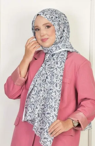 Cotton Patterned Shawl Smoke Cotton00 022 00_022