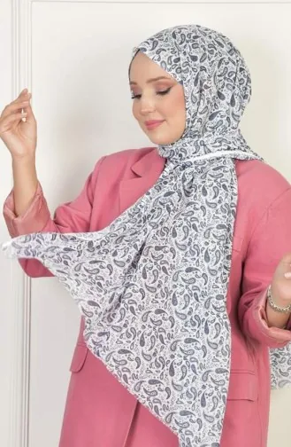 Cotton Patterned Shawl Smoke Cotton00 022 00_022