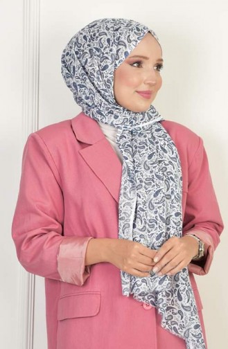 Cotton Patterned Shawl Smoke Cotton00 022 00_022
