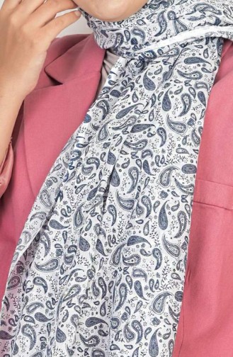 Cotton Patterned Shawl Smoke Cotton00 022 00_022