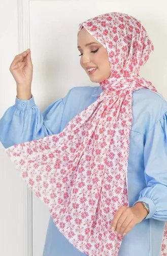 Cotton Patterned Shawl Pink Cotton00 0242 00_0242