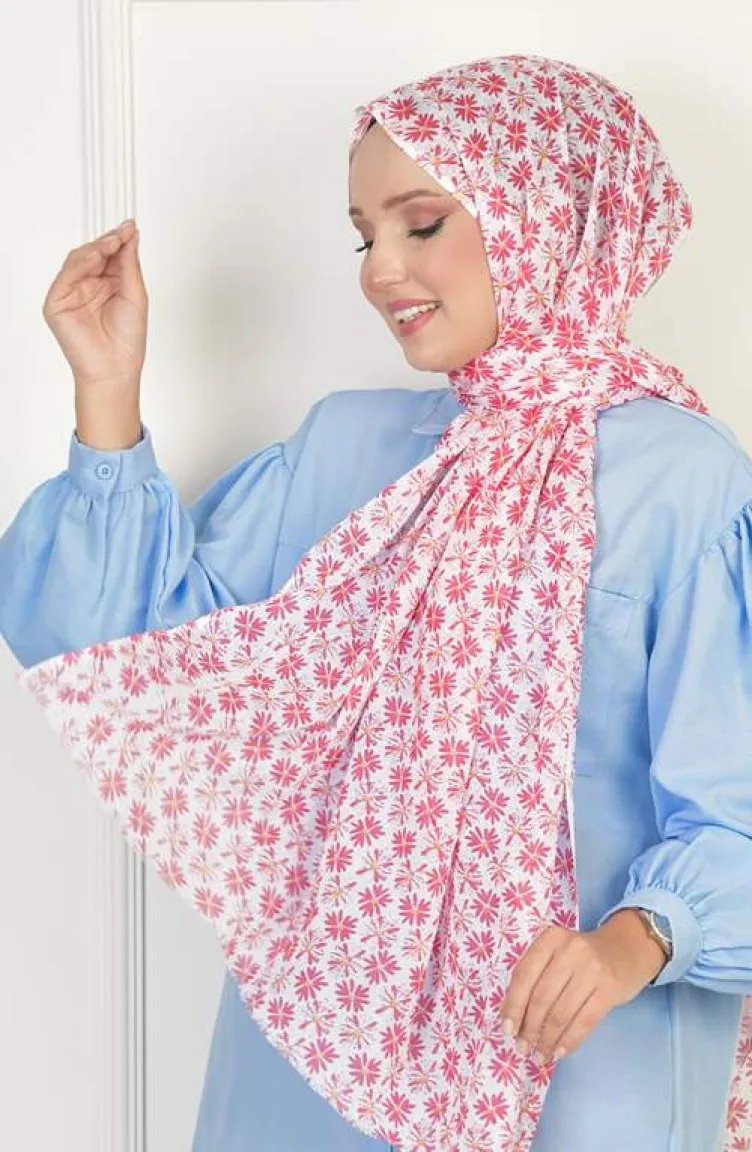 Cotton Patterned Shawl Pink Cotton00 0242 00_0242