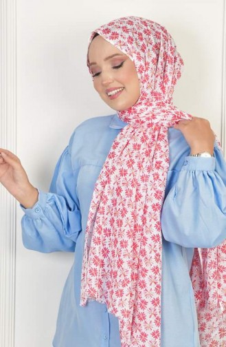 Cotton Patterned Shawl Pink Cotton00 0242 00_0242