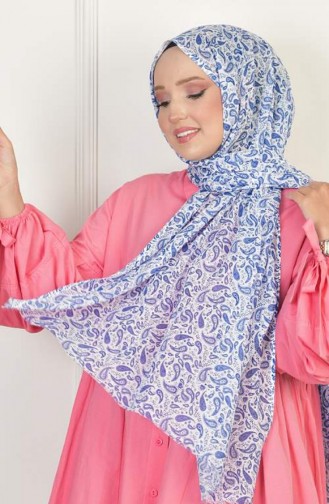 Châle à Motifs En Coton Bleu Cotton00 064 00_064