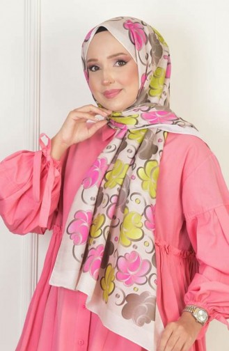 Châle à Motifs En Coton Doux Rose Beige Rosesoft00 005 00_005