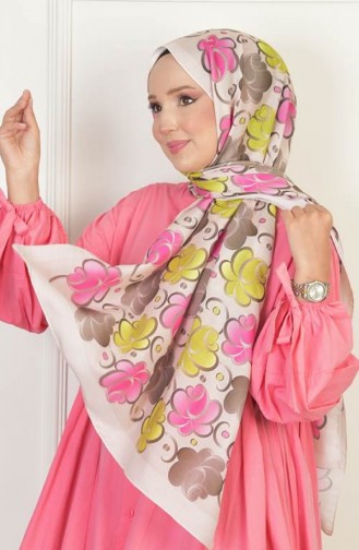 Châle à Motifs En Coton Doux Rose Beige Rosesoft00 005 00_005