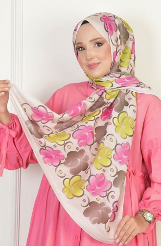 Châle à Motifs En Coton Doux Rose Beige Rosesoft00 005 00_005