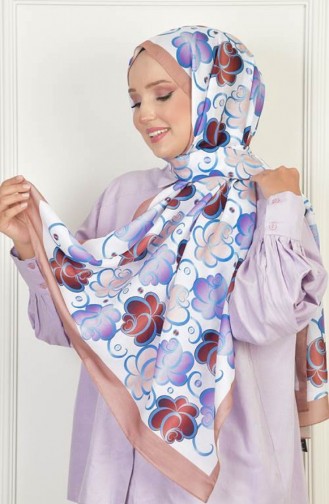 Rose Soft Pamuksu Desenli Şal Kahve Rosesoft00 009