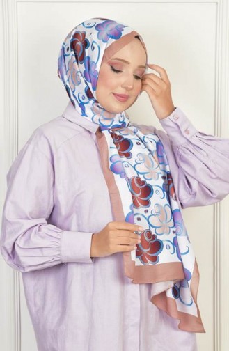 Rose Soft Pamuksu Desenli Şal Kahve Rosesoft00 009