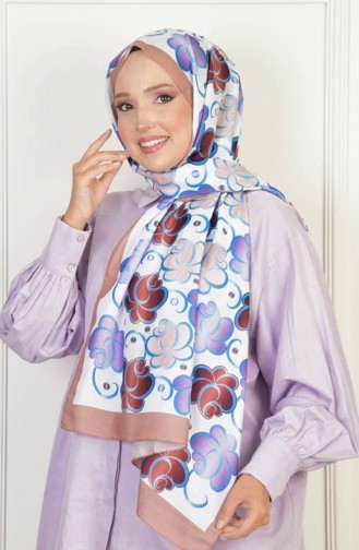 Rose Soft Pamuksu Desenli Şal Kahve Rosesoft00 009