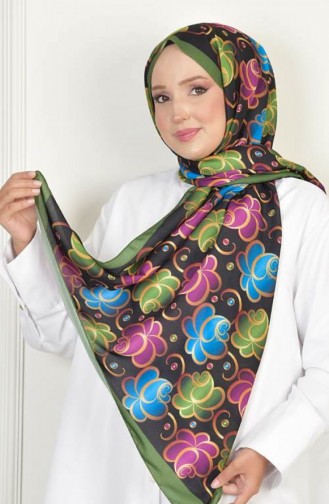 Rose Soft Pamuksu Desenli Şal Yeşil Rosesoft00 0200